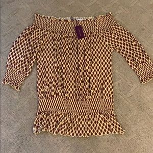 Lascana Smocked Carmen Top Size 8/10